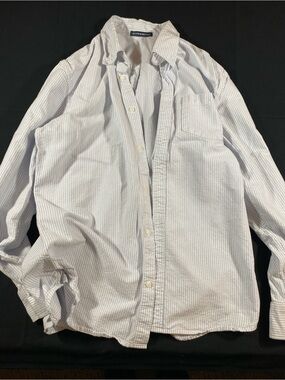 Brandy Melville Light Blue & White Striped Button-Down Shirt